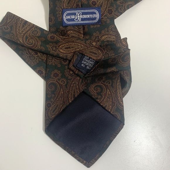 Jacobs Roberts Ltd. men's paisley necktie pre-owned in good condition - Picture 4 of 4